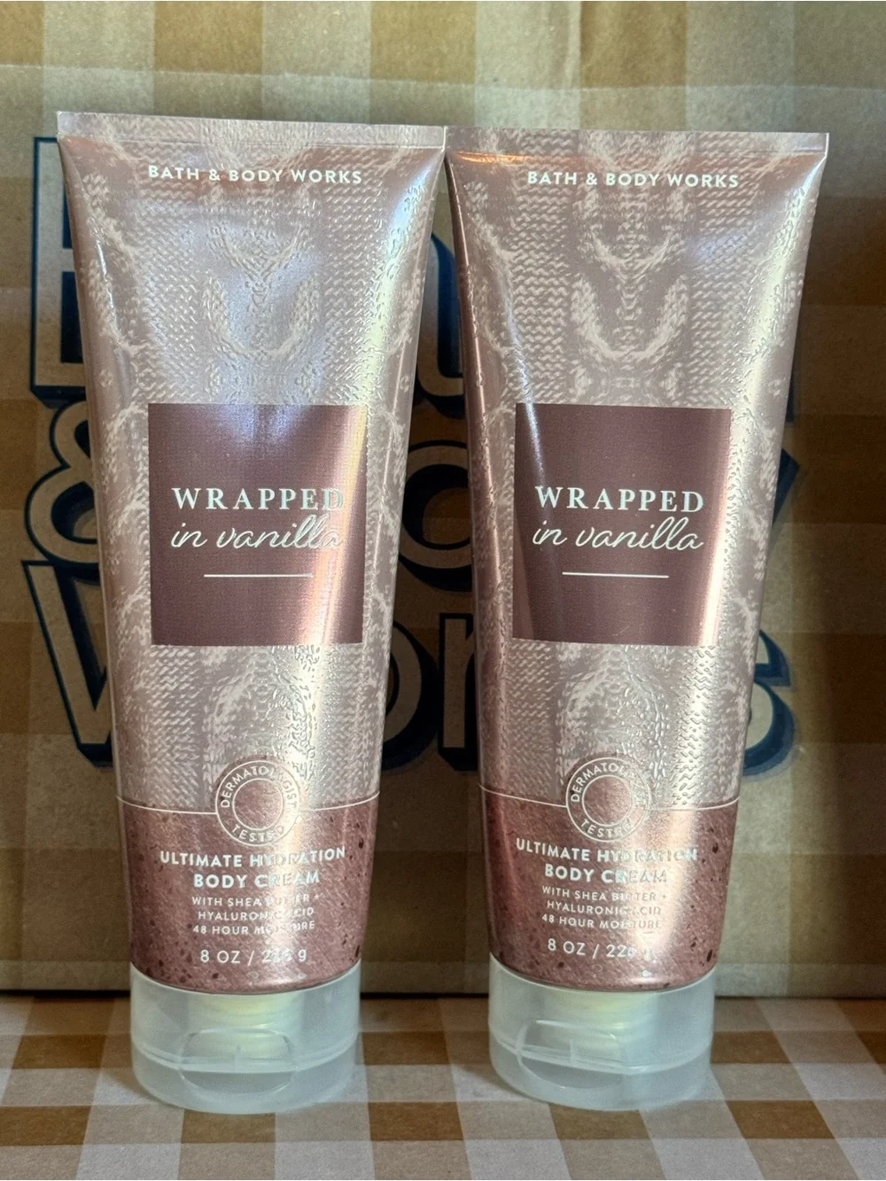 NEW B&BW (2) Wrapped In Vanilla Body Creams , 48 hour moisturizer